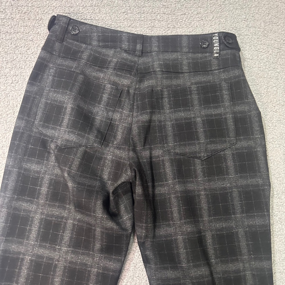 YoungLA Trousers 615 Immortal 32x28 Grey Plaid Streetwear Dark Academia Slim - Picture 8 of 11